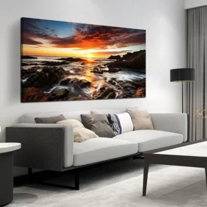 Large Ocean Sunset Panorama Wall-Decor Picture
