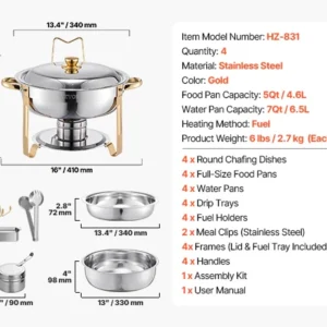 Stainless Dish Buffet Set